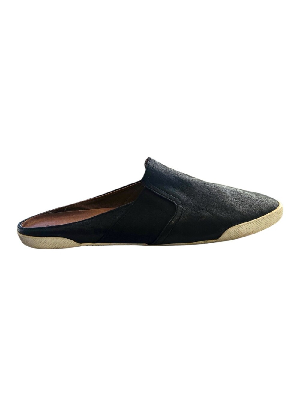 Frye Black Leather Slip-On Mules Size 9.5